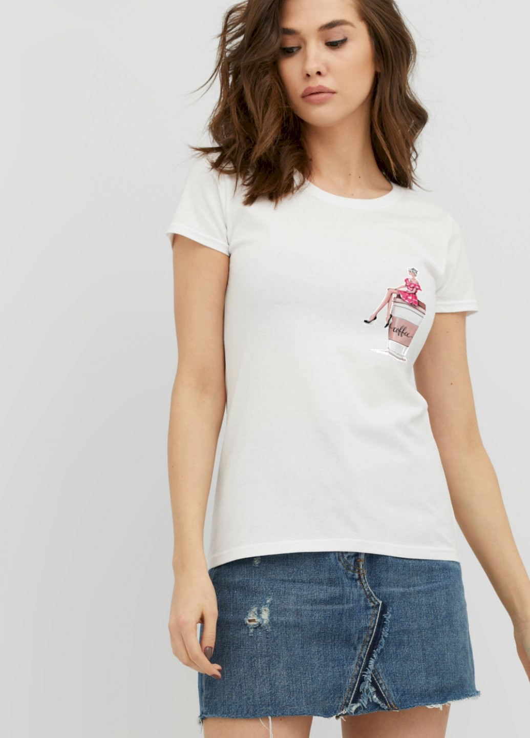 Біла демісезон футболка жіноча basic YAPPI