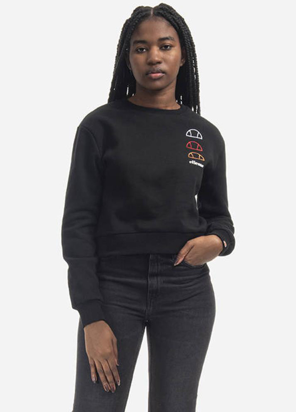 Чорний світшот sgg09815-black Ellesse логотип вишивка (321963492)