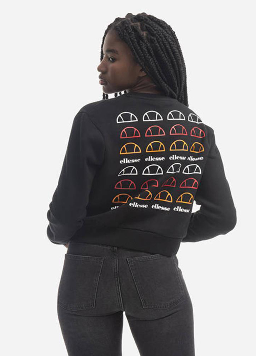 Чорний світшот sgg09815-black Ellesse логотип вишивка (321963492)