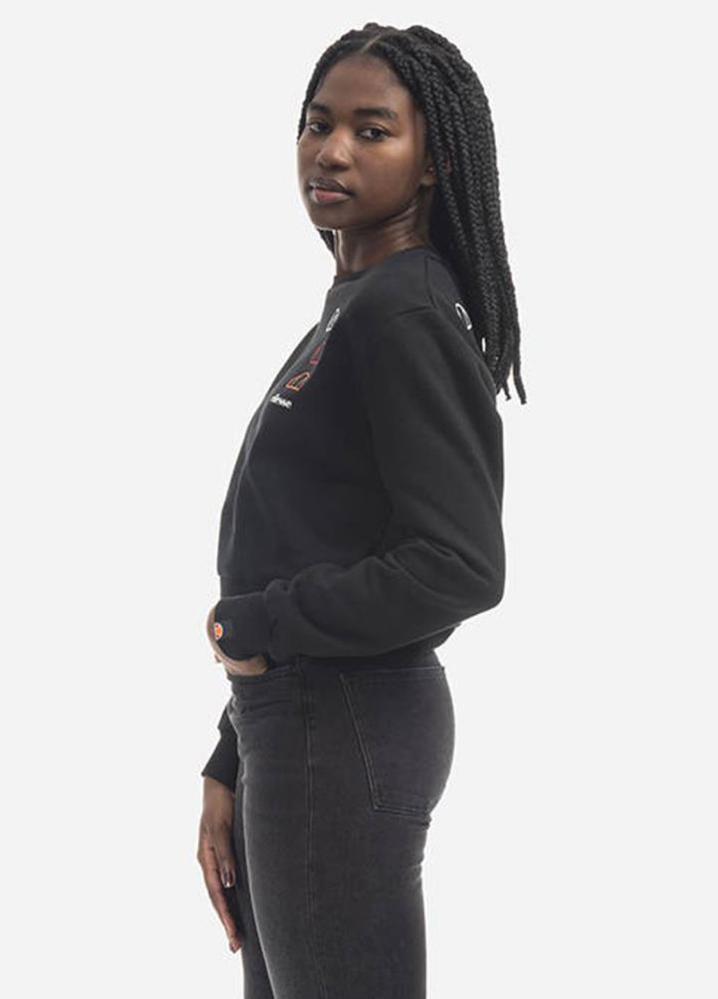 Чорний світшот sgg09815-black Ellesse логотип вишивка (321963492)