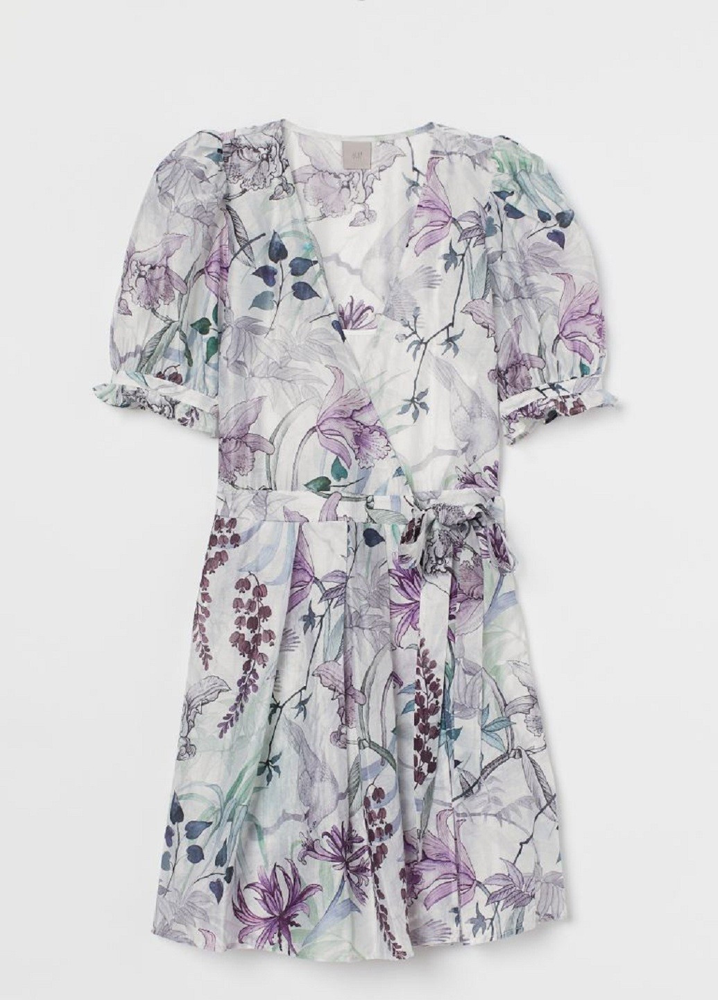 Комбинированное платье H&M с цветочным принтом