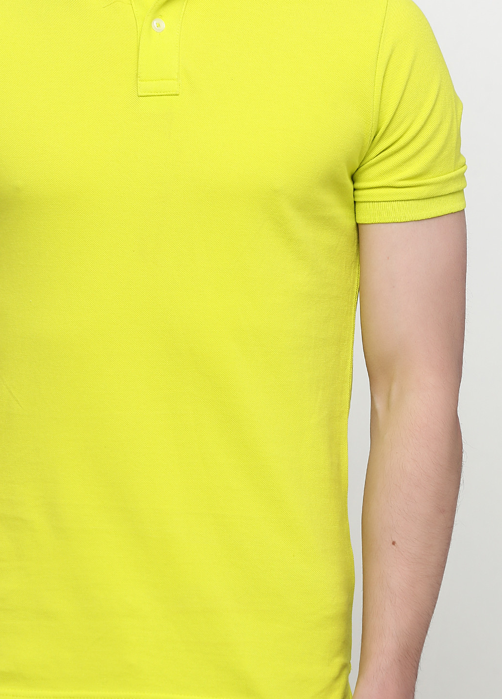 Кислотно-жёлтая футболка-поло для мужчин C&A однотонная