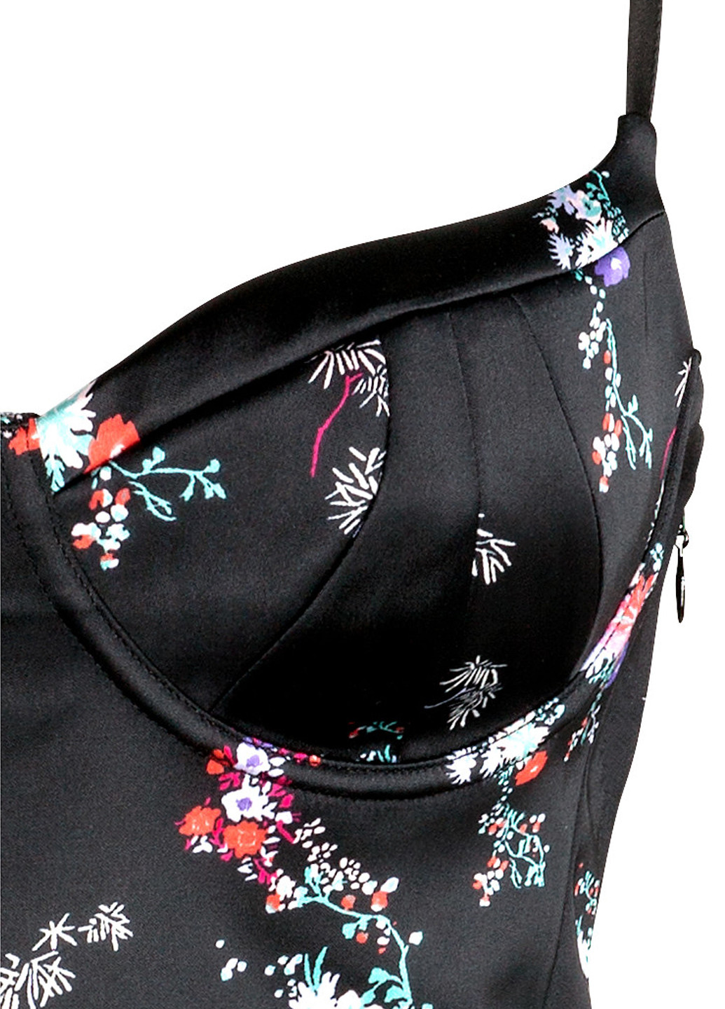 Черное кэжуал платье футляр H&M с цветочным принтом