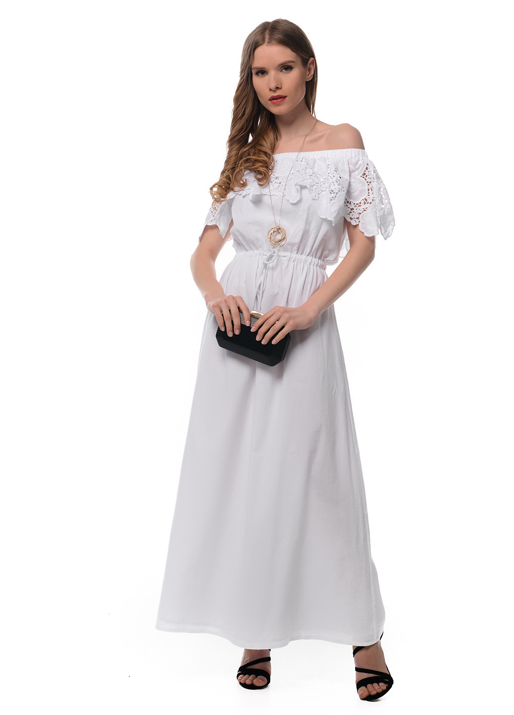 Белое кэжуал платье клеш Arefeva однотонное