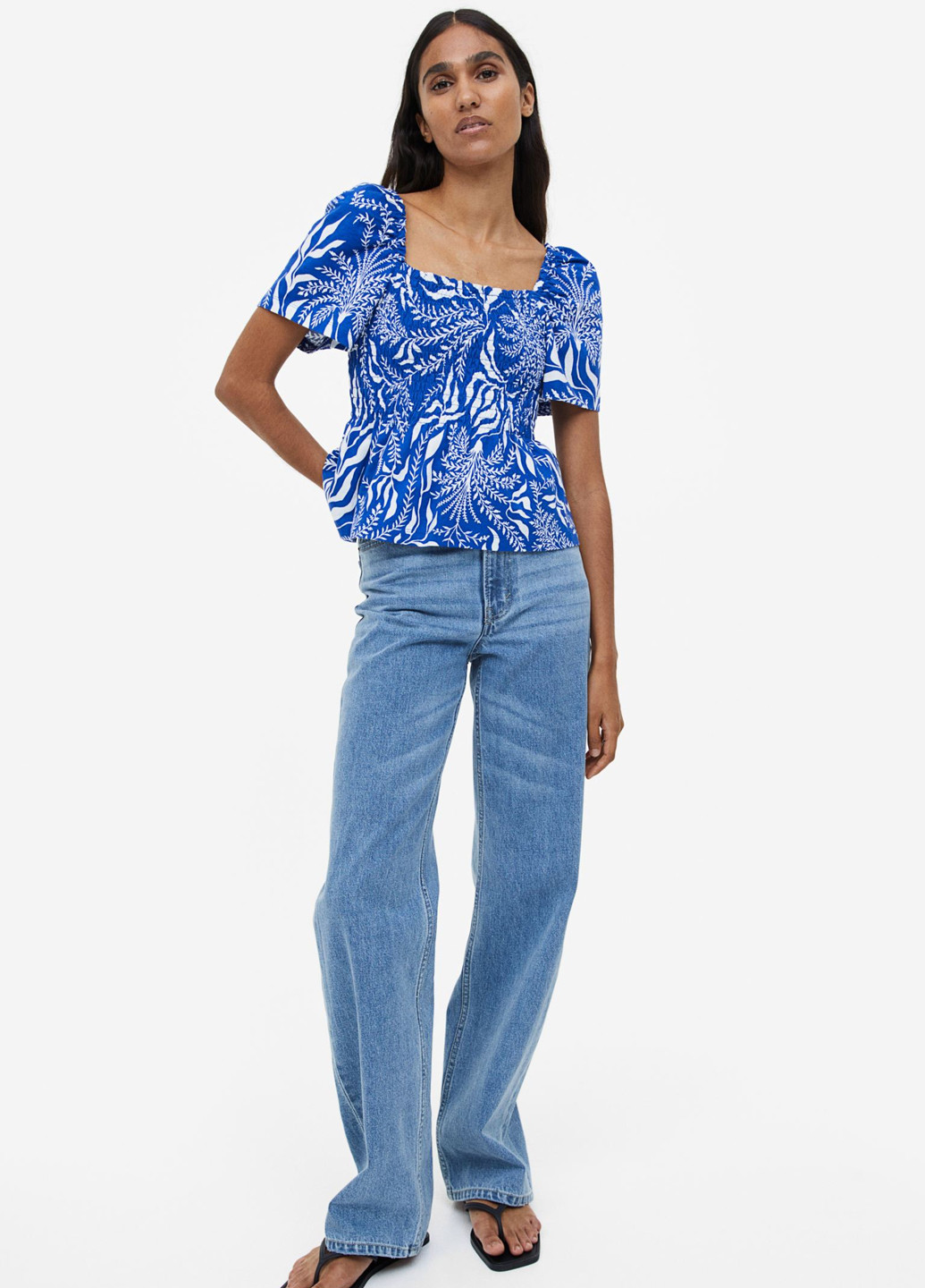 Синяя летняя блуза H&M