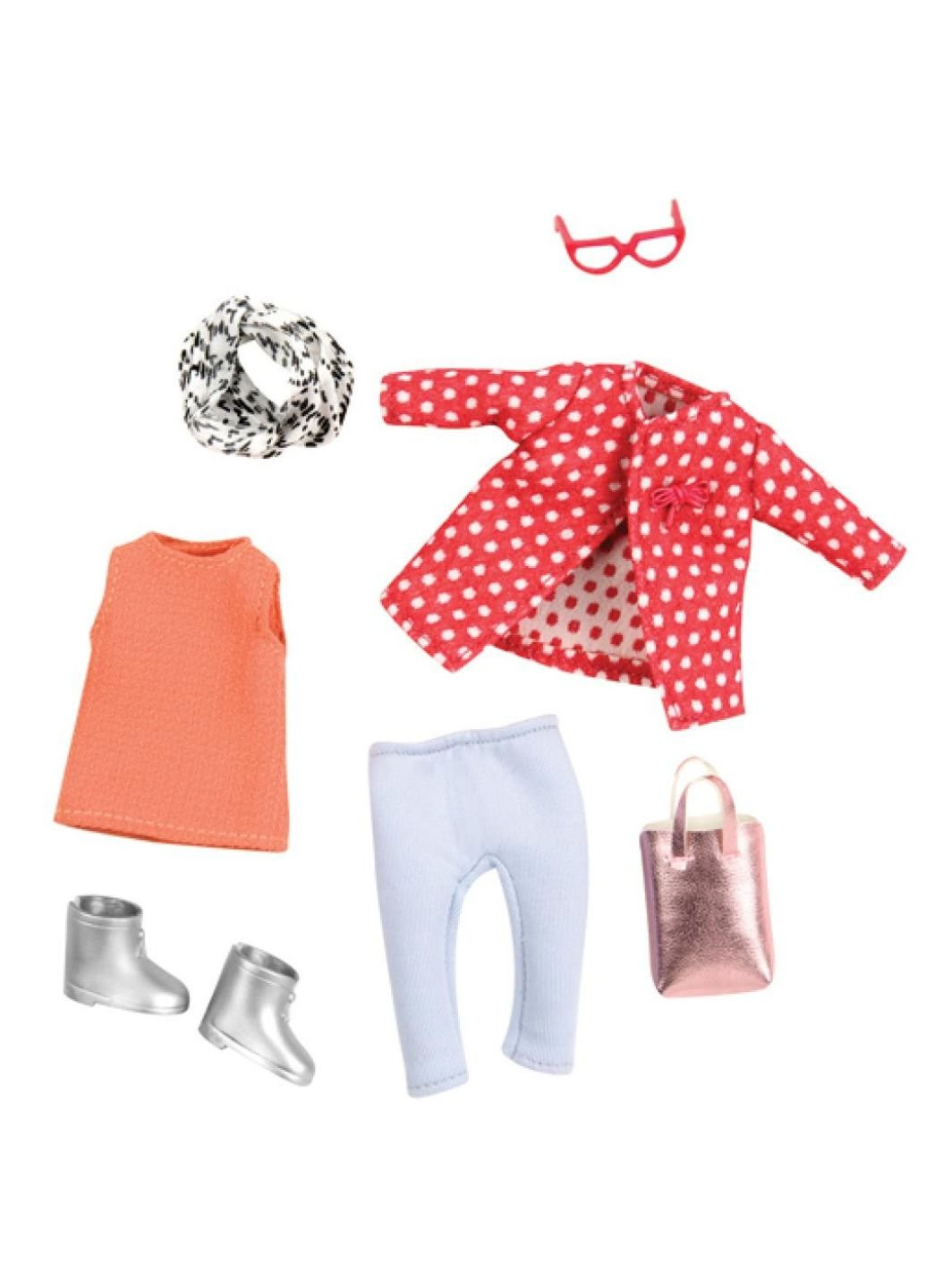 Аксесуар до ляльки червоне пальто з візерунком Lori (252245922)