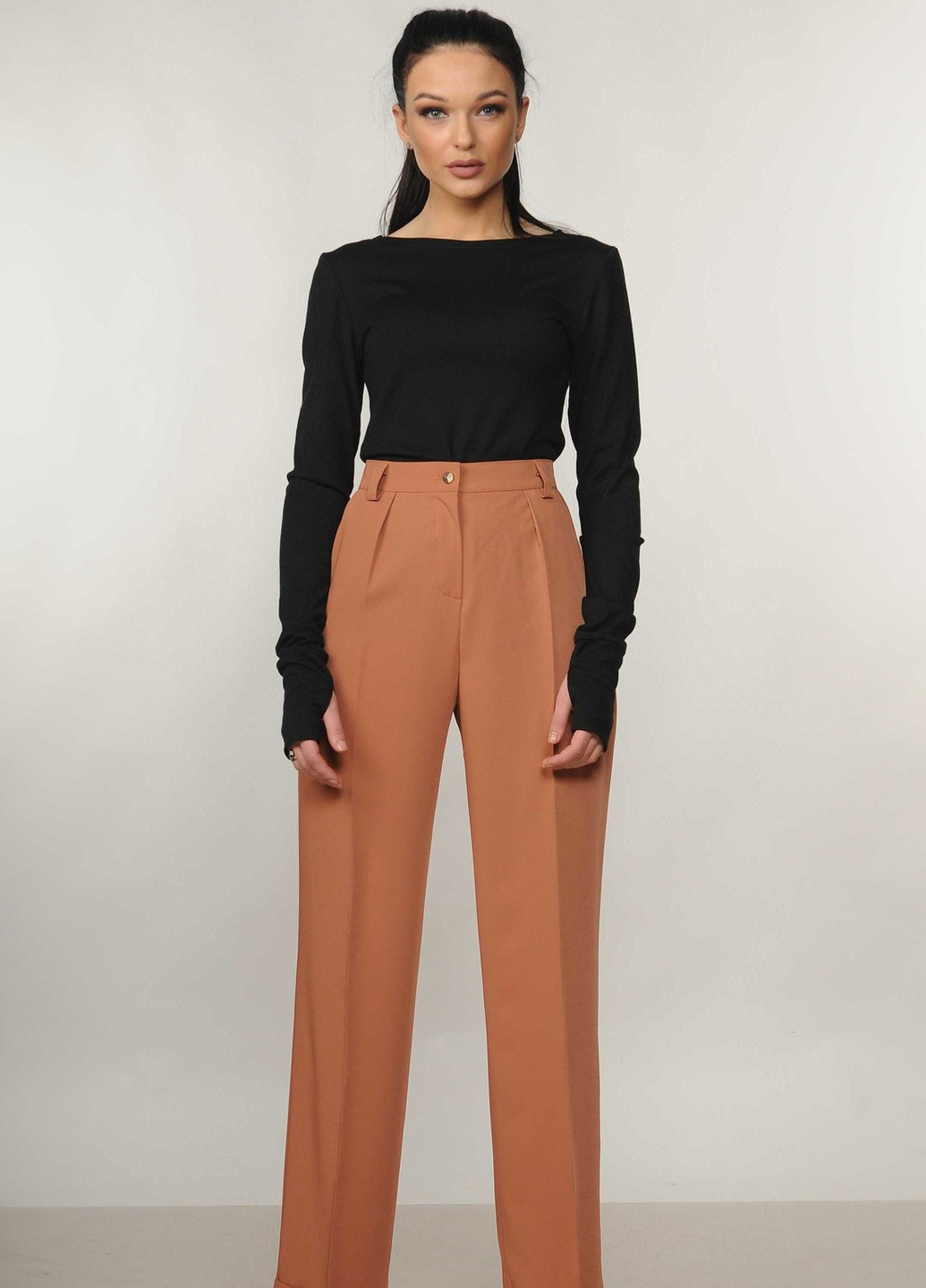 Светло-коричневые кэжуал летние брюки Ри Мари