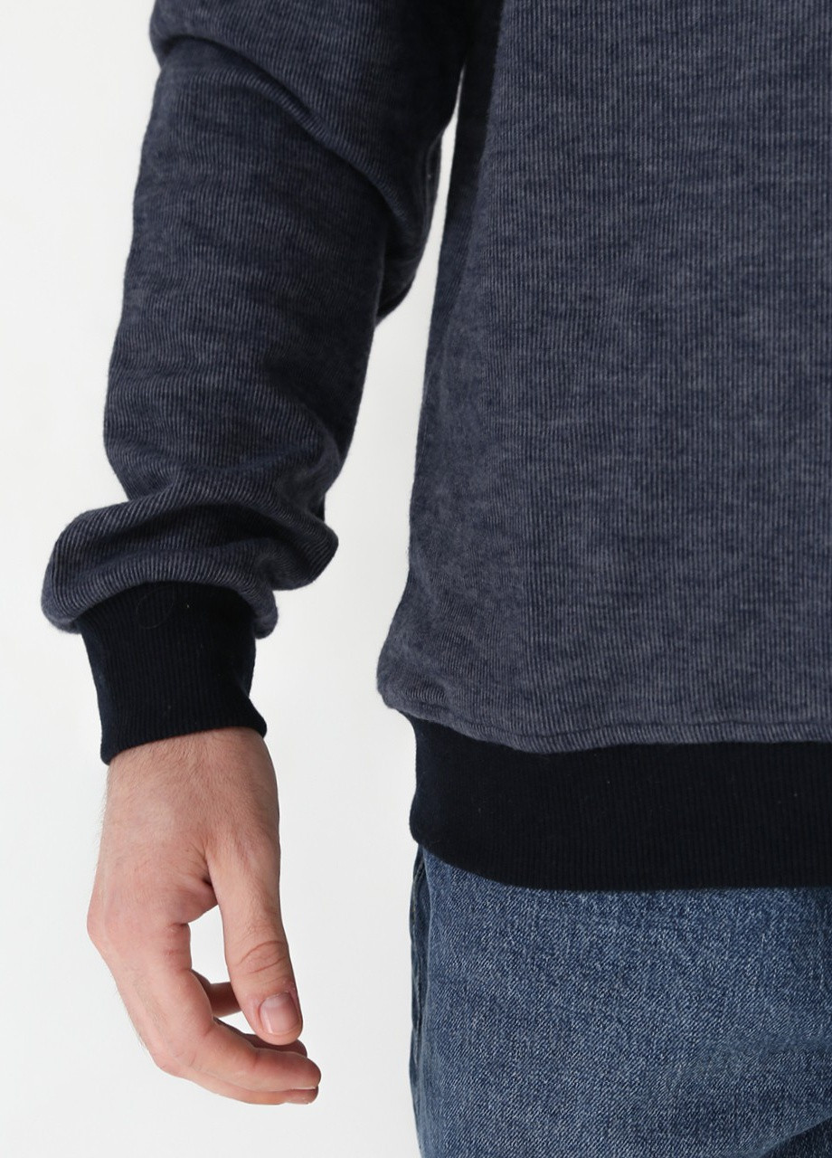 Темно-синій демісезонний джемпер чоловічий темно-синій комір поло джемпер MCS Прямая