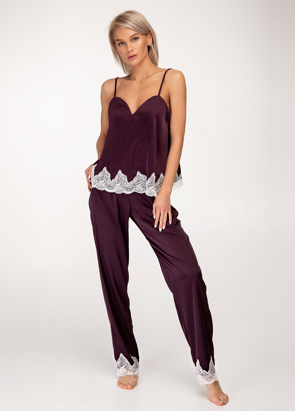Фиолетовая всесезон пижама (топ, брюки) майка + брюки TM Sambario