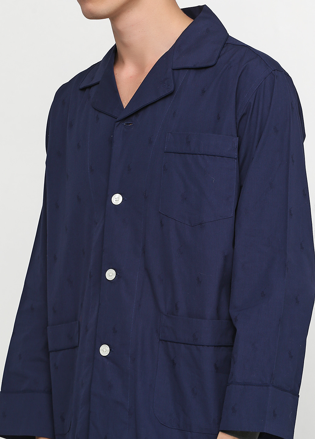 Темно-синяя домашний рубашка однотонная Ralph Lauren