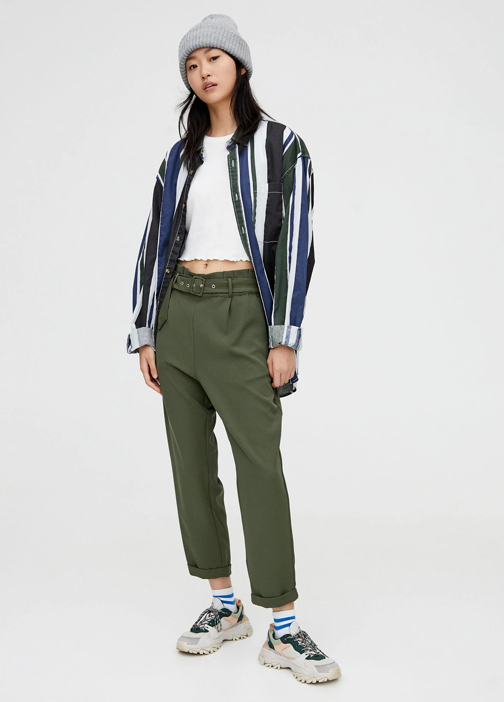 Штани,хакі, Pull & Bear (244287082)