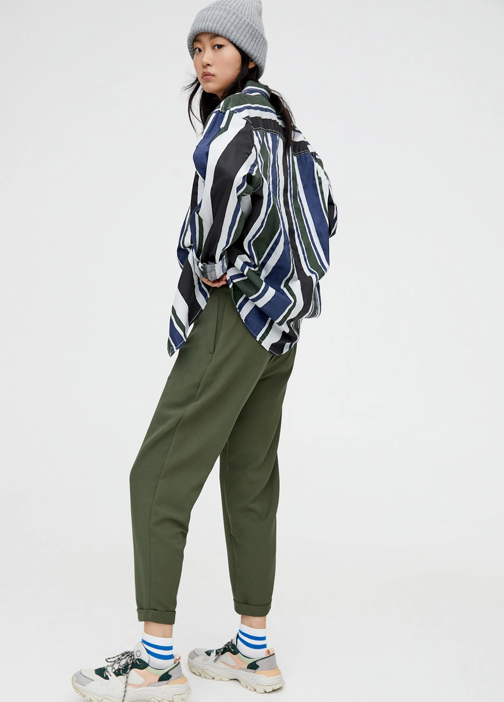 Штани,хакі, Pull & Bear (244287082)