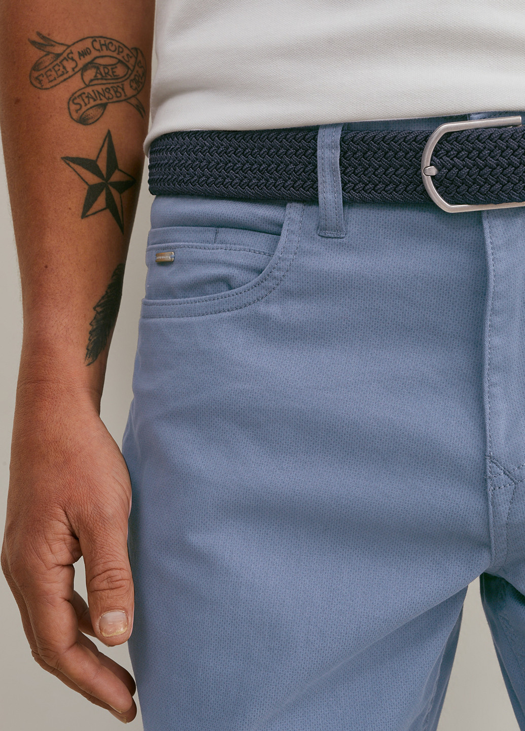 Голубые кэжуал демисезонные прямые брюки C&A