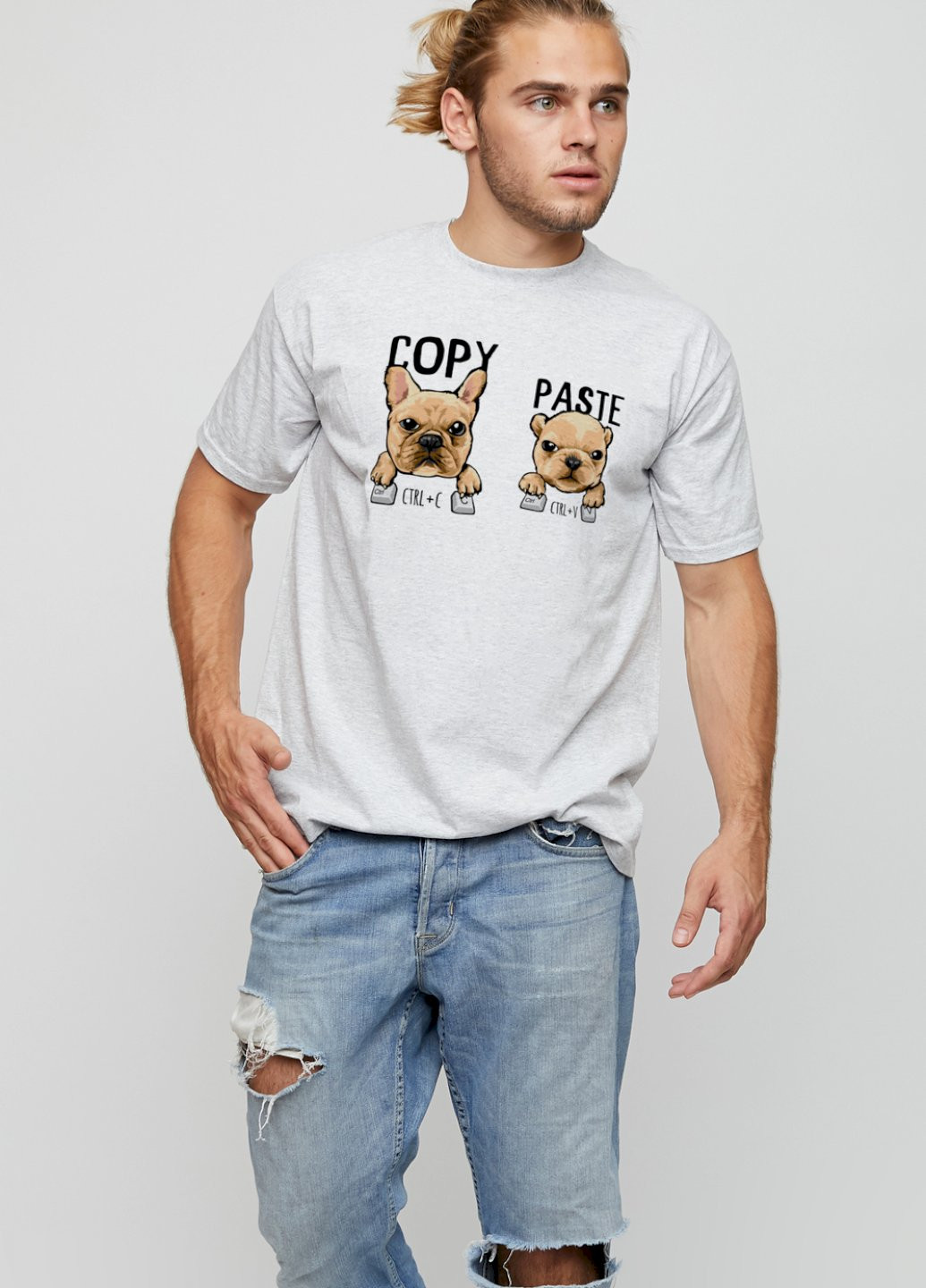 Серая футболка мужская basic YAPPI