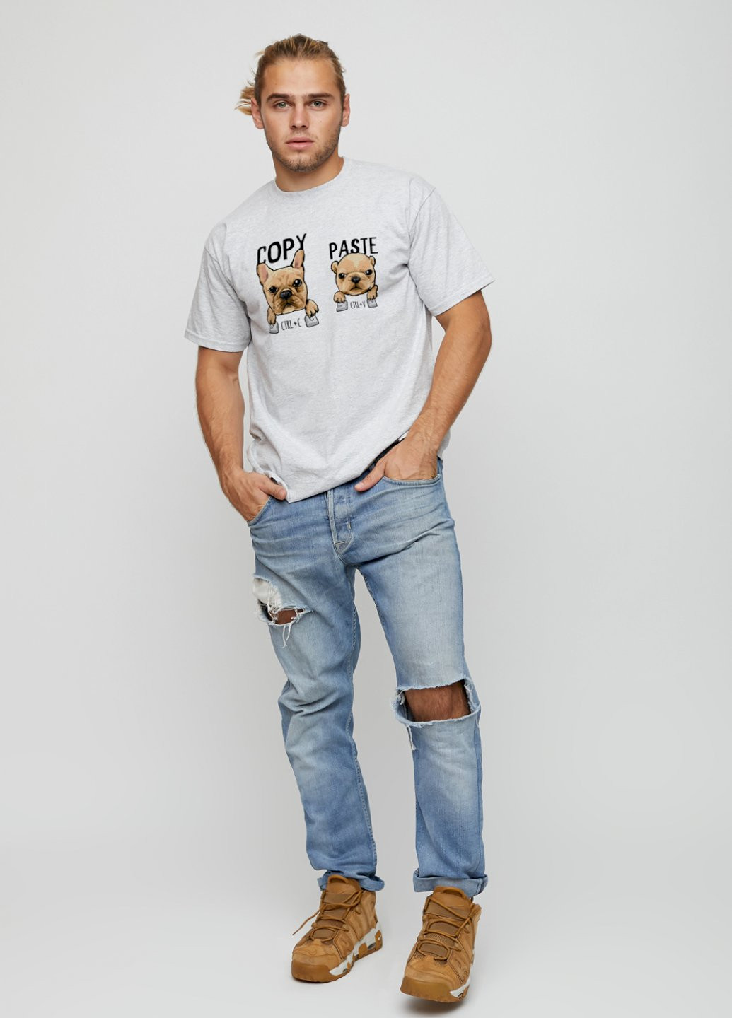 Серая футболка мужская basic YAPPI