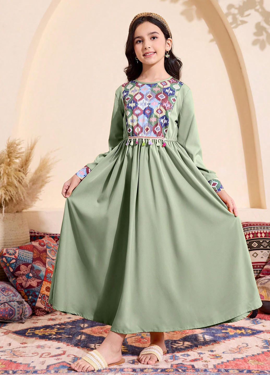 Фисташковое платье SHEIN (366512760)