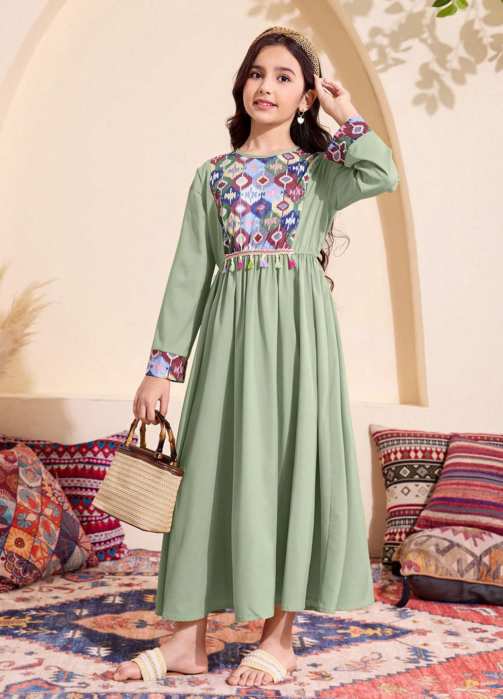 Фисташковое платье SHEIN (366512760)