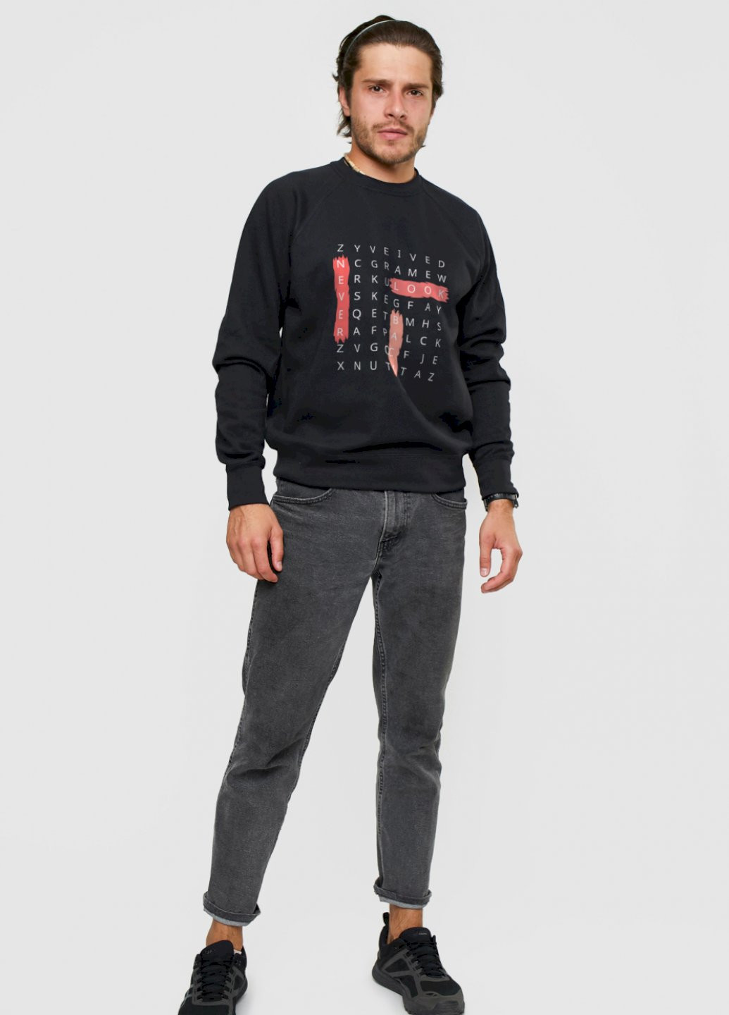 Черный свитшот мужской YAPPI рисунок (250563832)