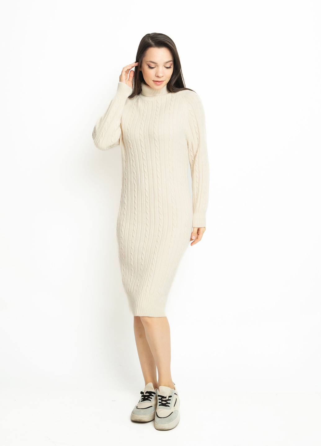 Бежева кежуал сукня сукня светр Time of Style однотонна