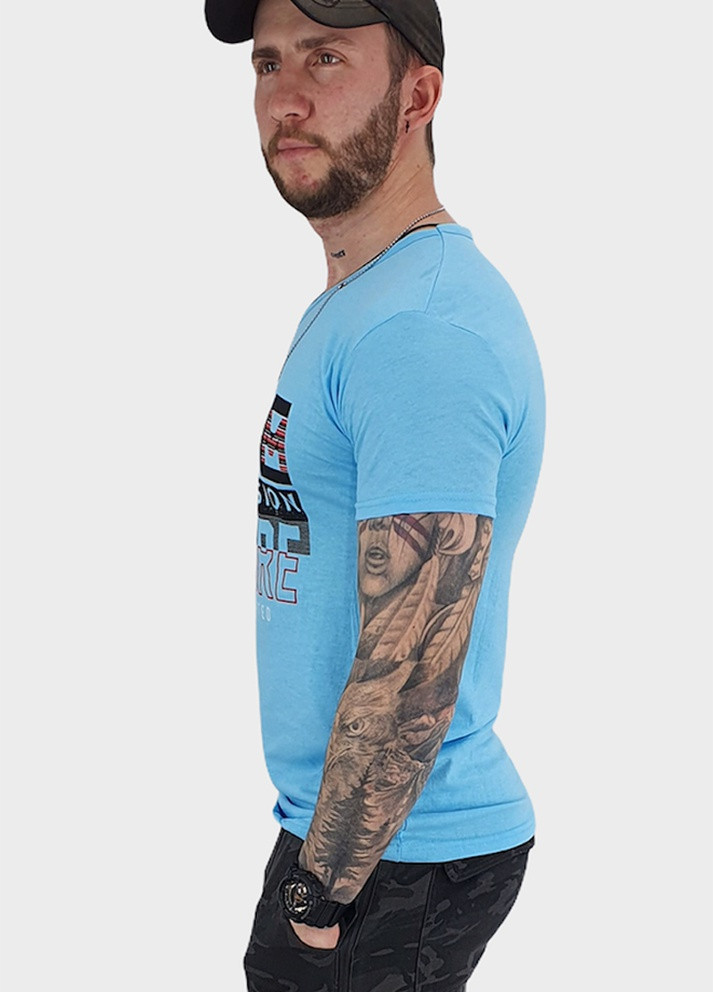 Голубая футболка мужская голубая размер l Exelen