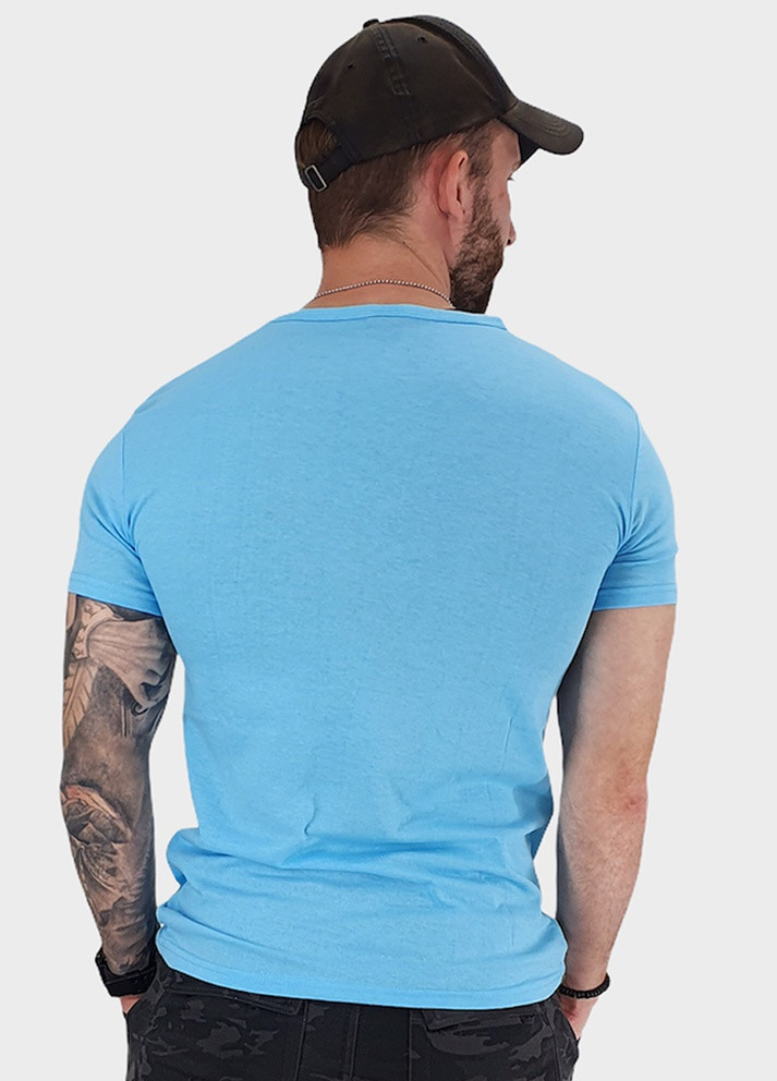 Блакитна футболка чоловіча блакитна розмір l Exelen