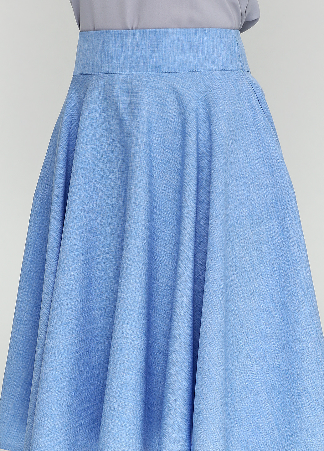 Голубая кэжуал однотонная юбка ANVI миди
