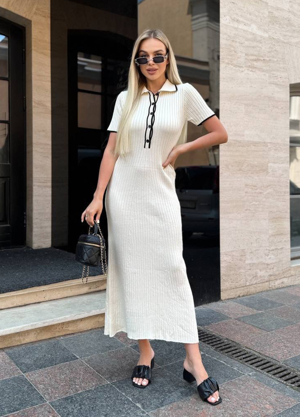 Молочна кежуал сукня поло No Brand однотонна