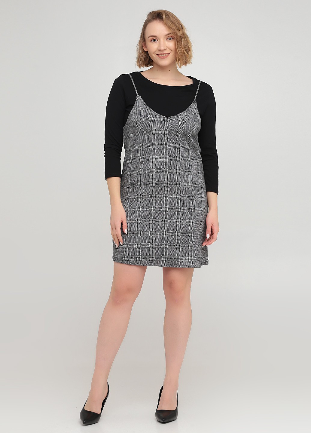 Демисезонный женский сарафан Springfield в клеточку