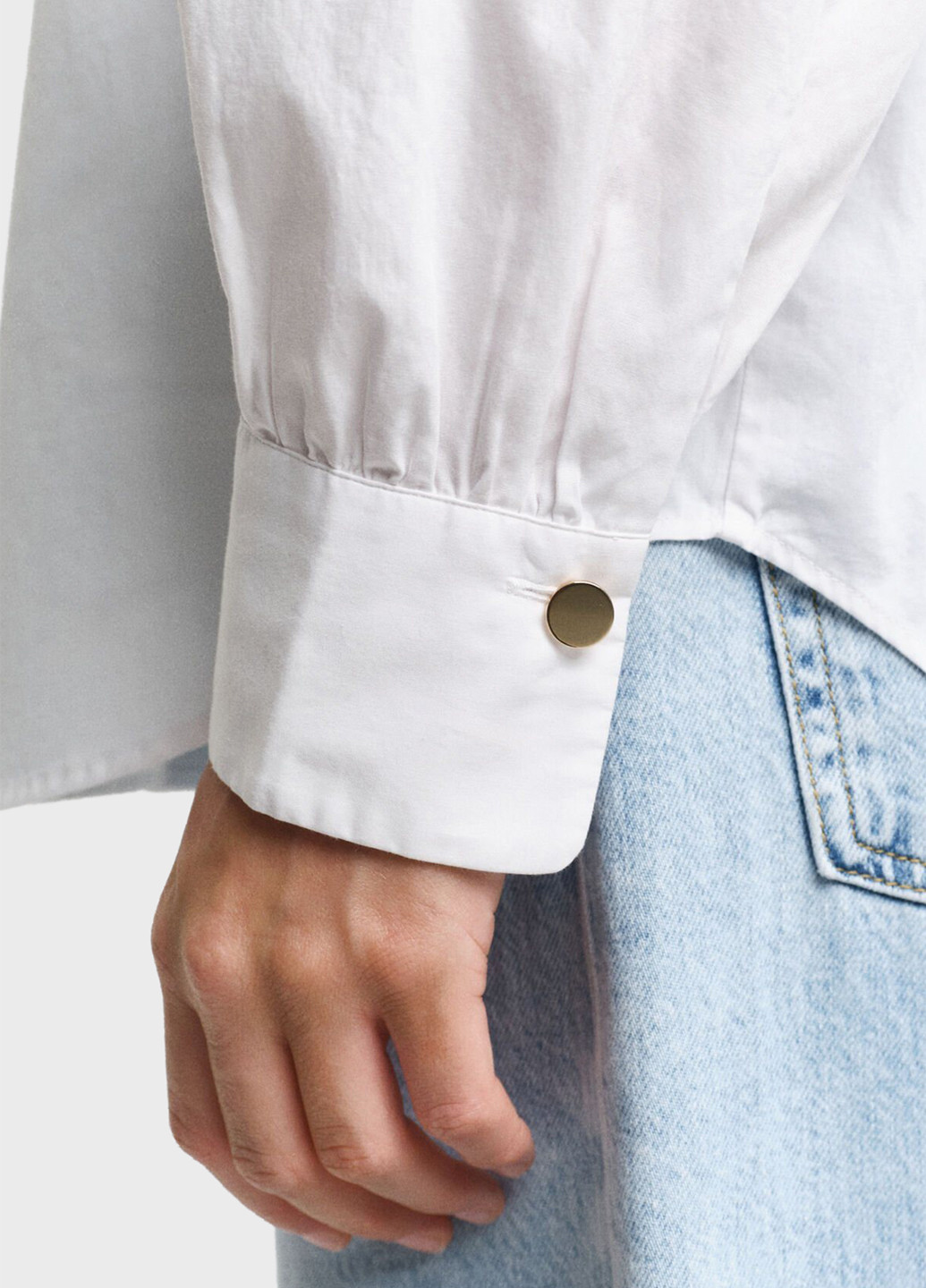 Белая классическая, кэжуал рубашка однотонная Gant