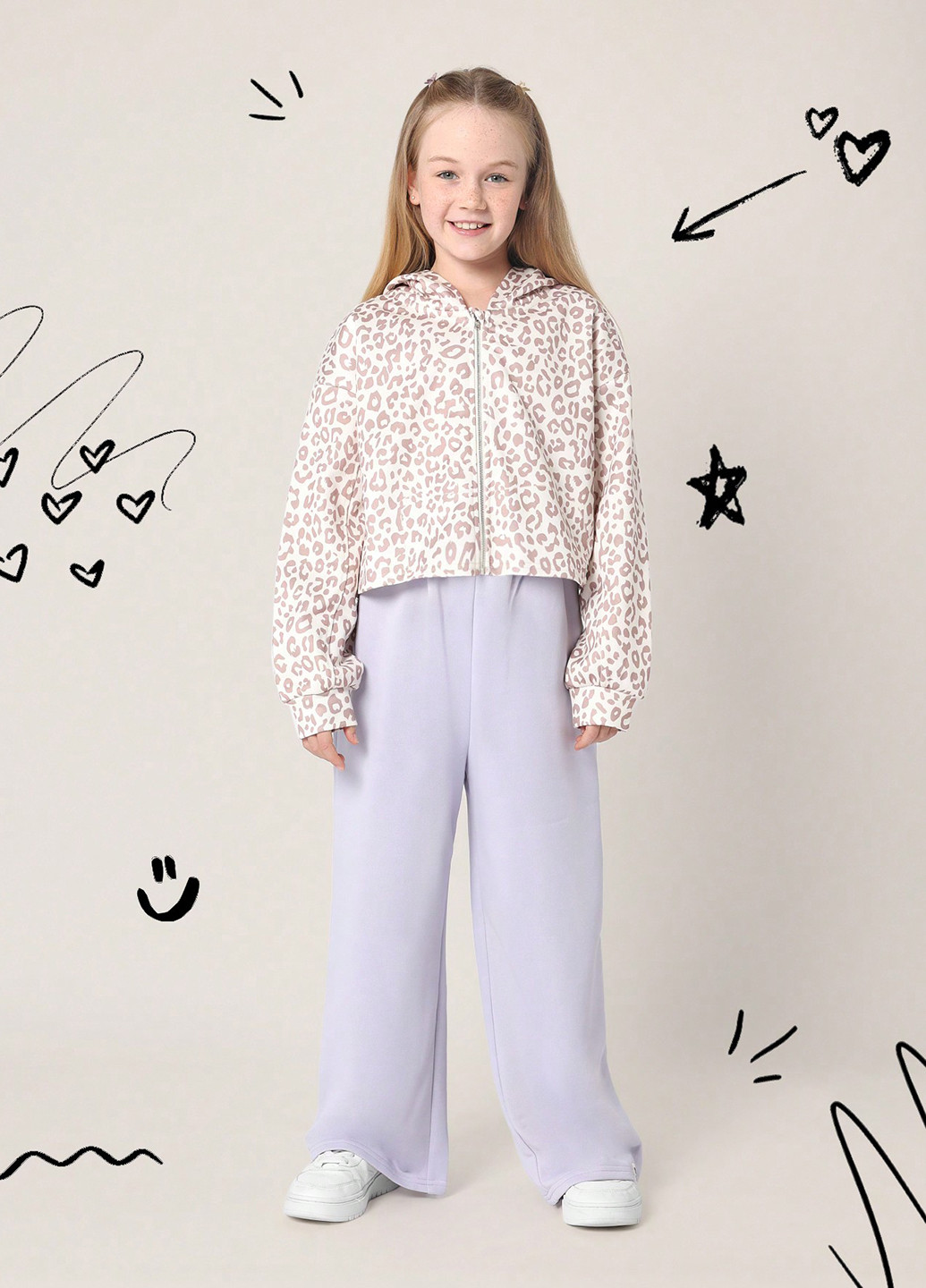 Комбинированный демисезонный костюм (толстовка, брюки) брючный SHEIN