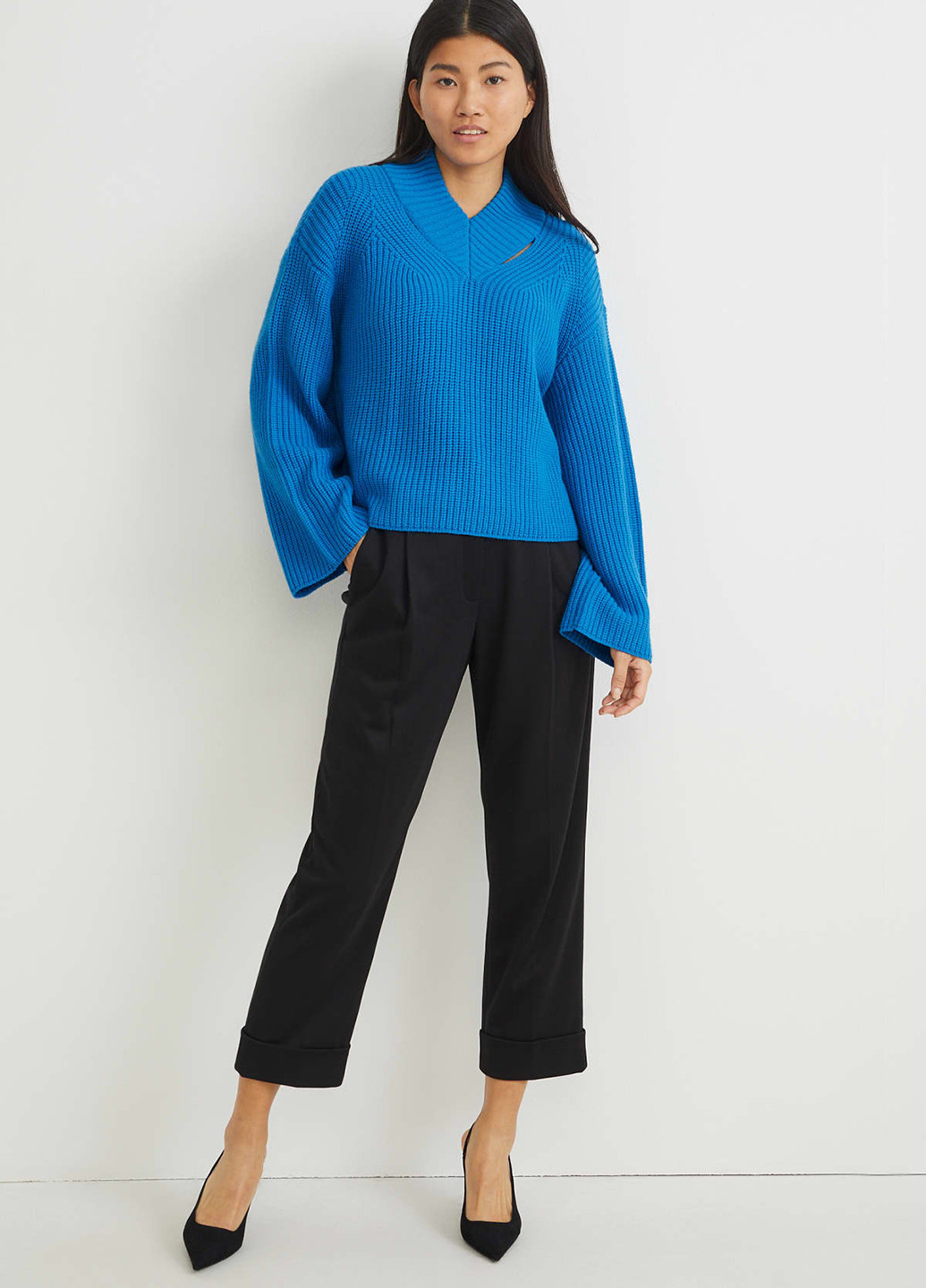 Светло-синий зимний пуловер пуловер C&A