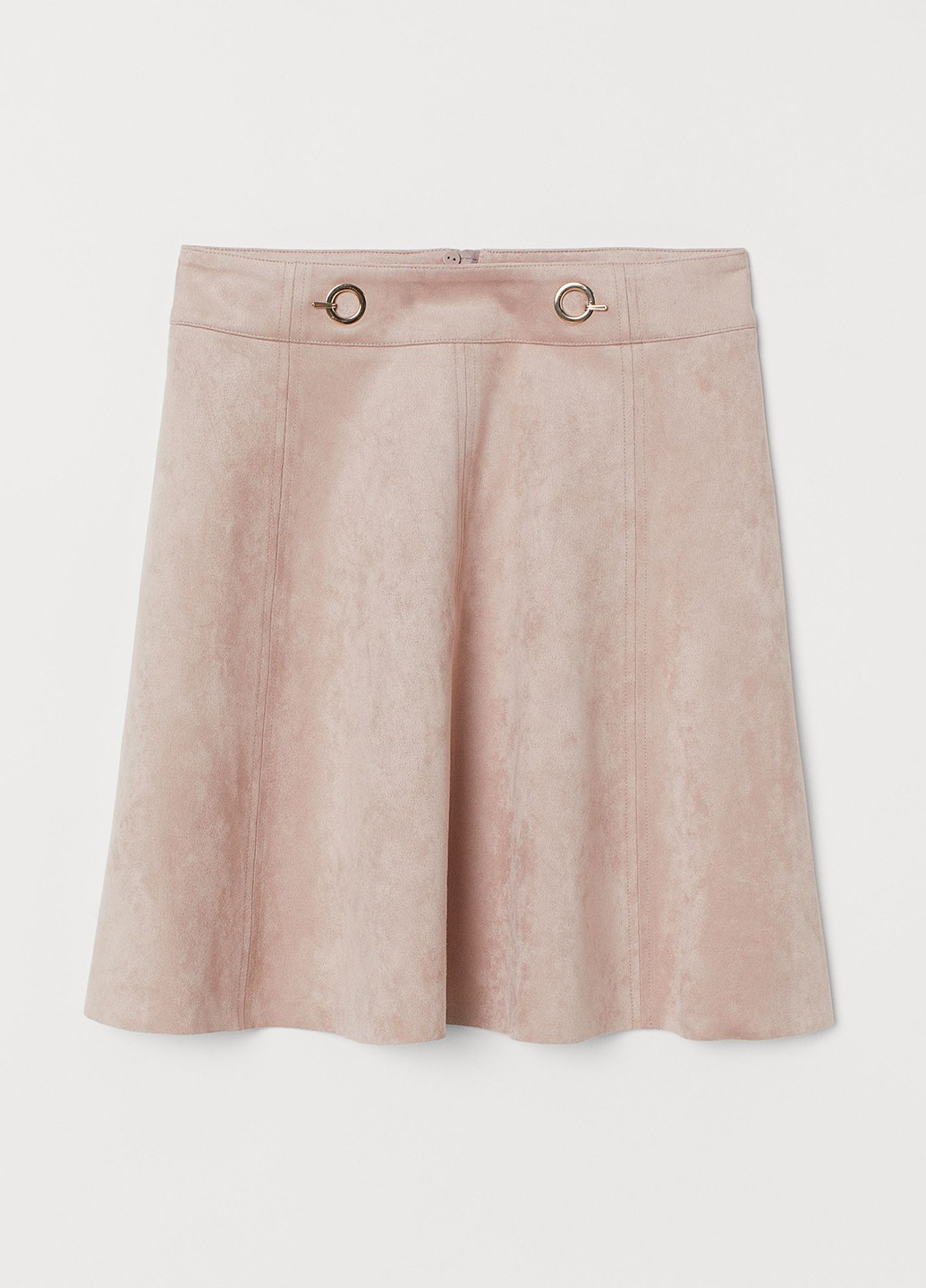 Бледно-розовая кэжуал однотонная юбка H&M клешированная