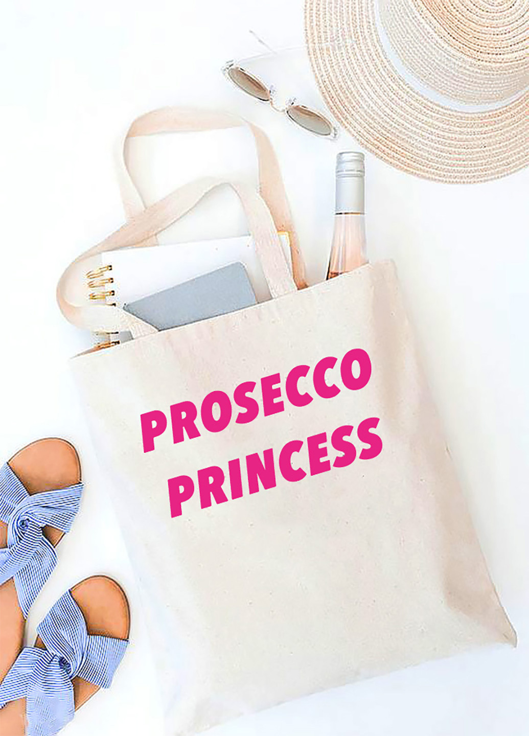 Экосумка-шопер из двунитки бежевая Prosecco Princess Love&Live (246992557)