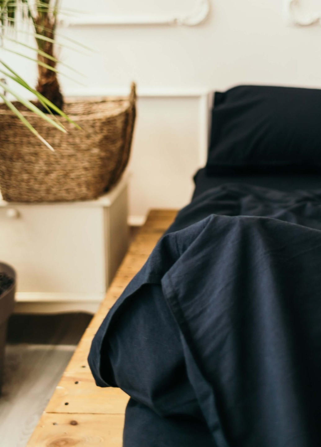 Комплект белья из вареного хлопка Black (полуторный) Leglo (253876235)