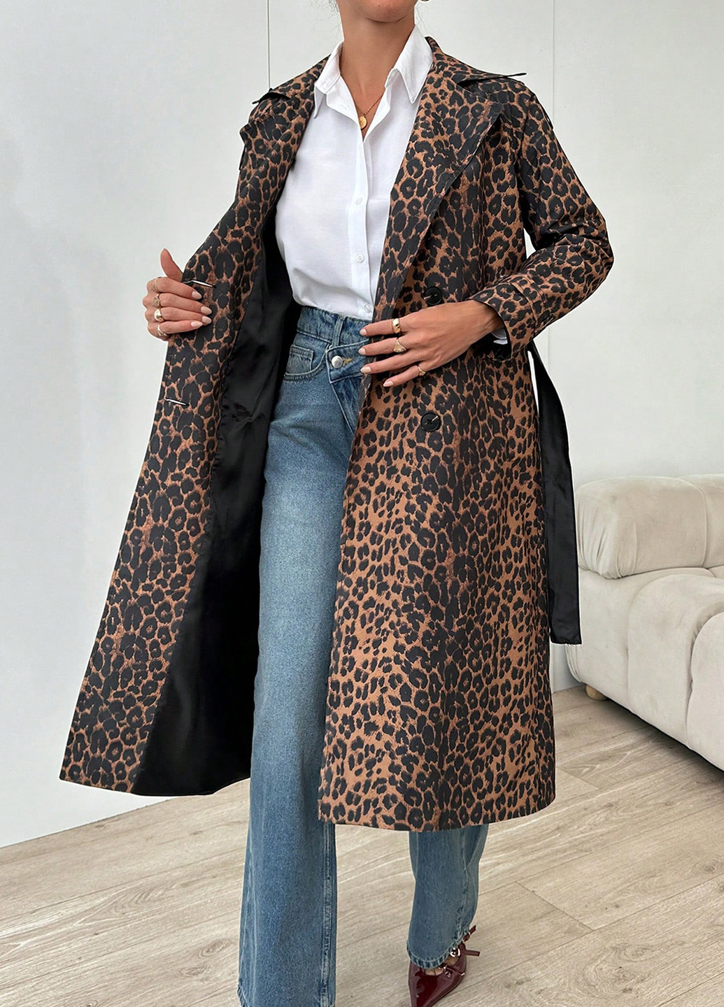 Плащ SHEIN тренчкот на пуговицах демисезон (366090473)