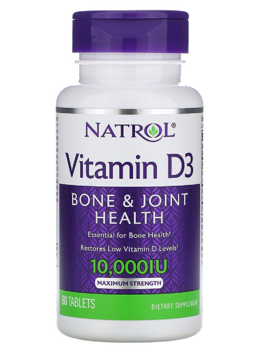 Витамин D3, Максимальная Сила Действия, 10 000 МЕ,, 60 таблеток Natrol (228292412)