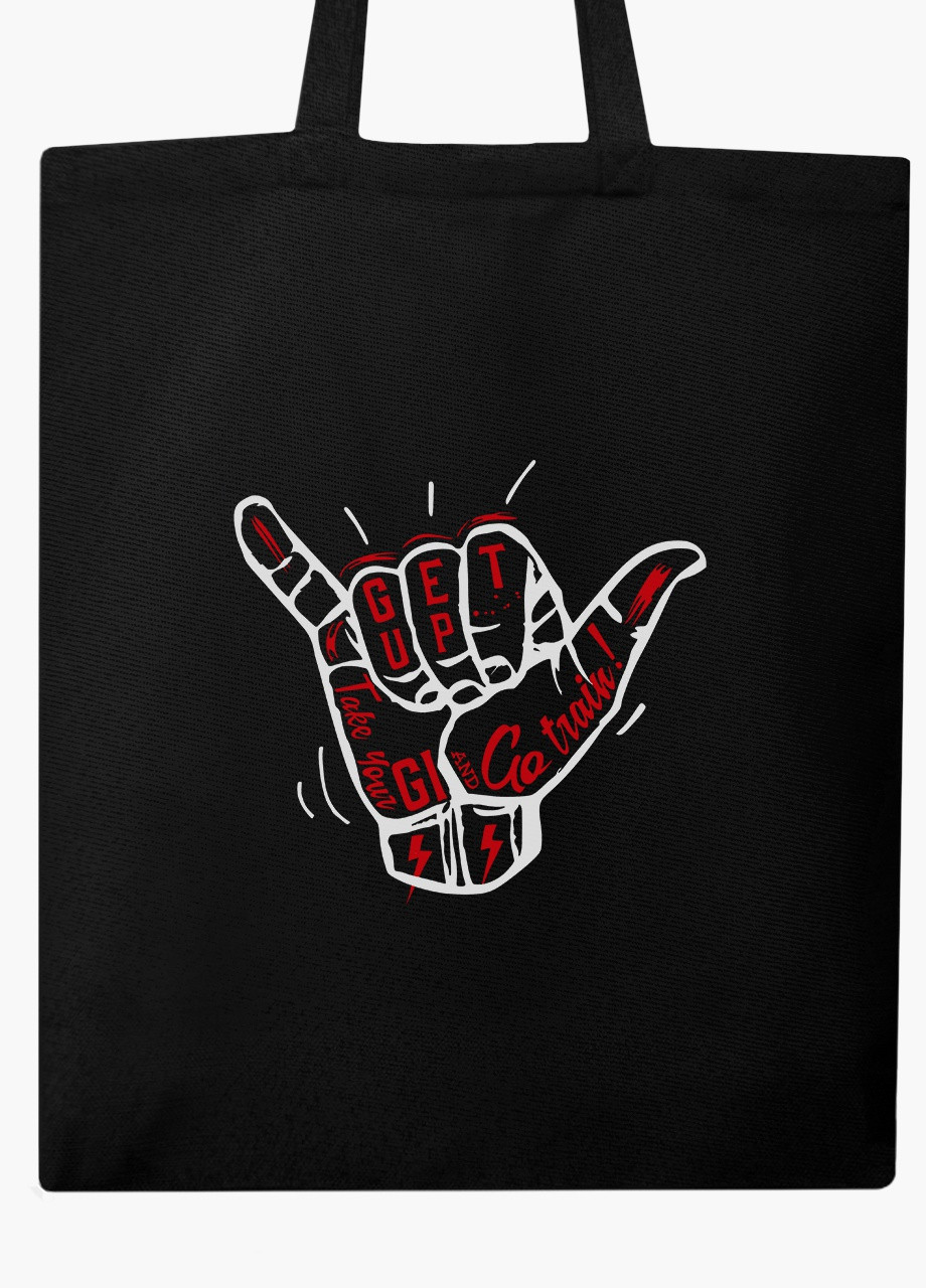 Еко сумка шоппер чорна Іди тринь (Go train) (9227-2000-BK) MobiPrint (236391175)