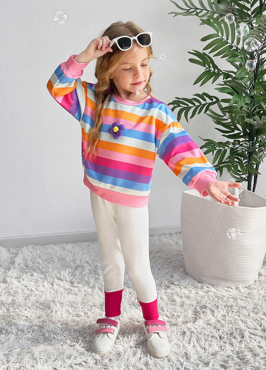 Комбинированный демисезонный комплект (свитшот, брюки) SHEIN