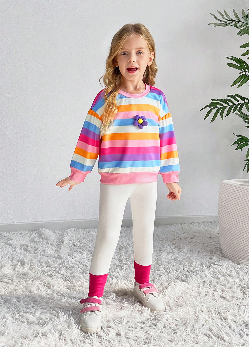 Комбинированный демисезонный комплект (свитшот, брюки) SHEIN