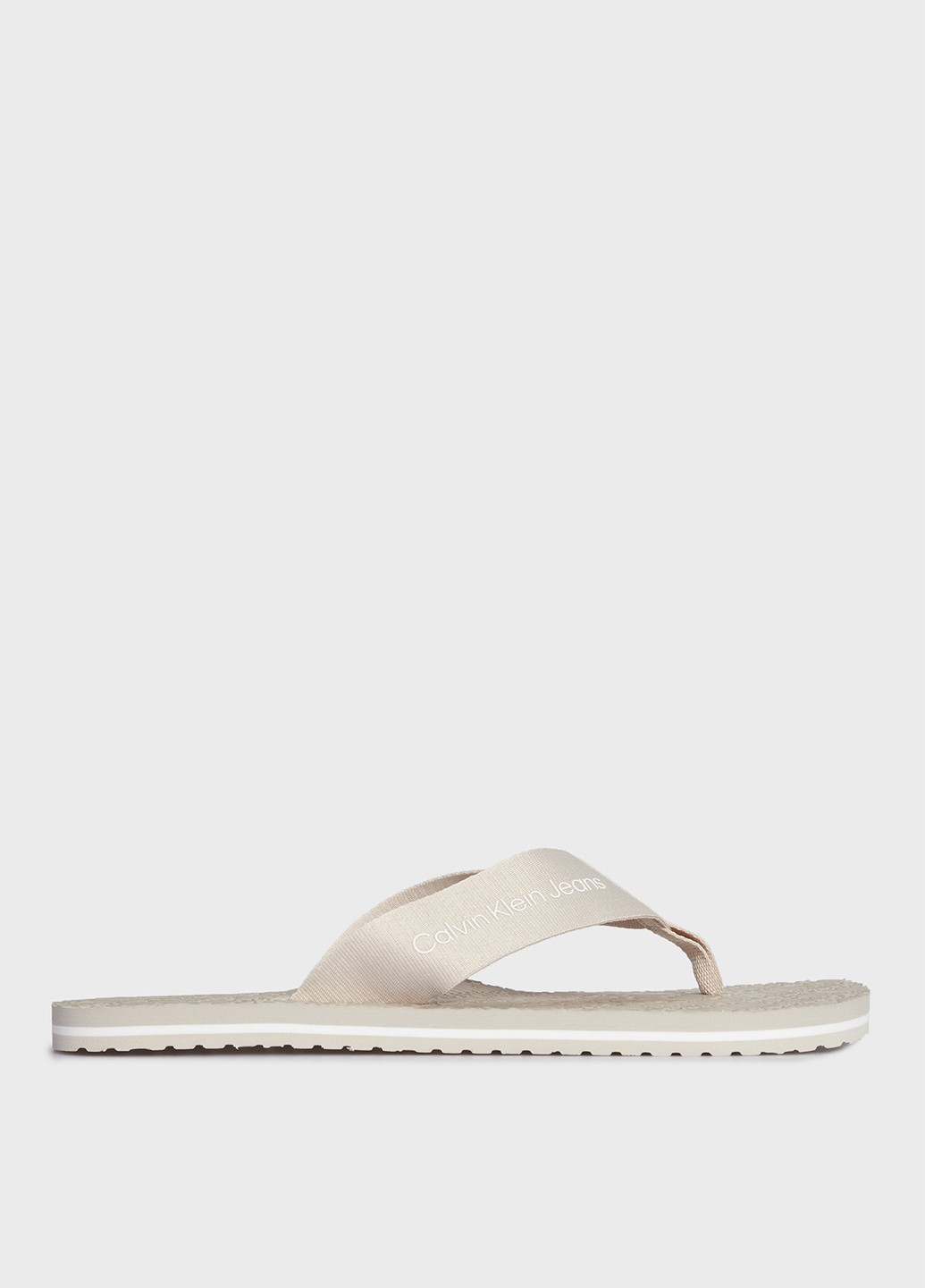 Светло-бежевые кэжуал, пляжные, домашние вьетнамки Calvin Klein Jeans