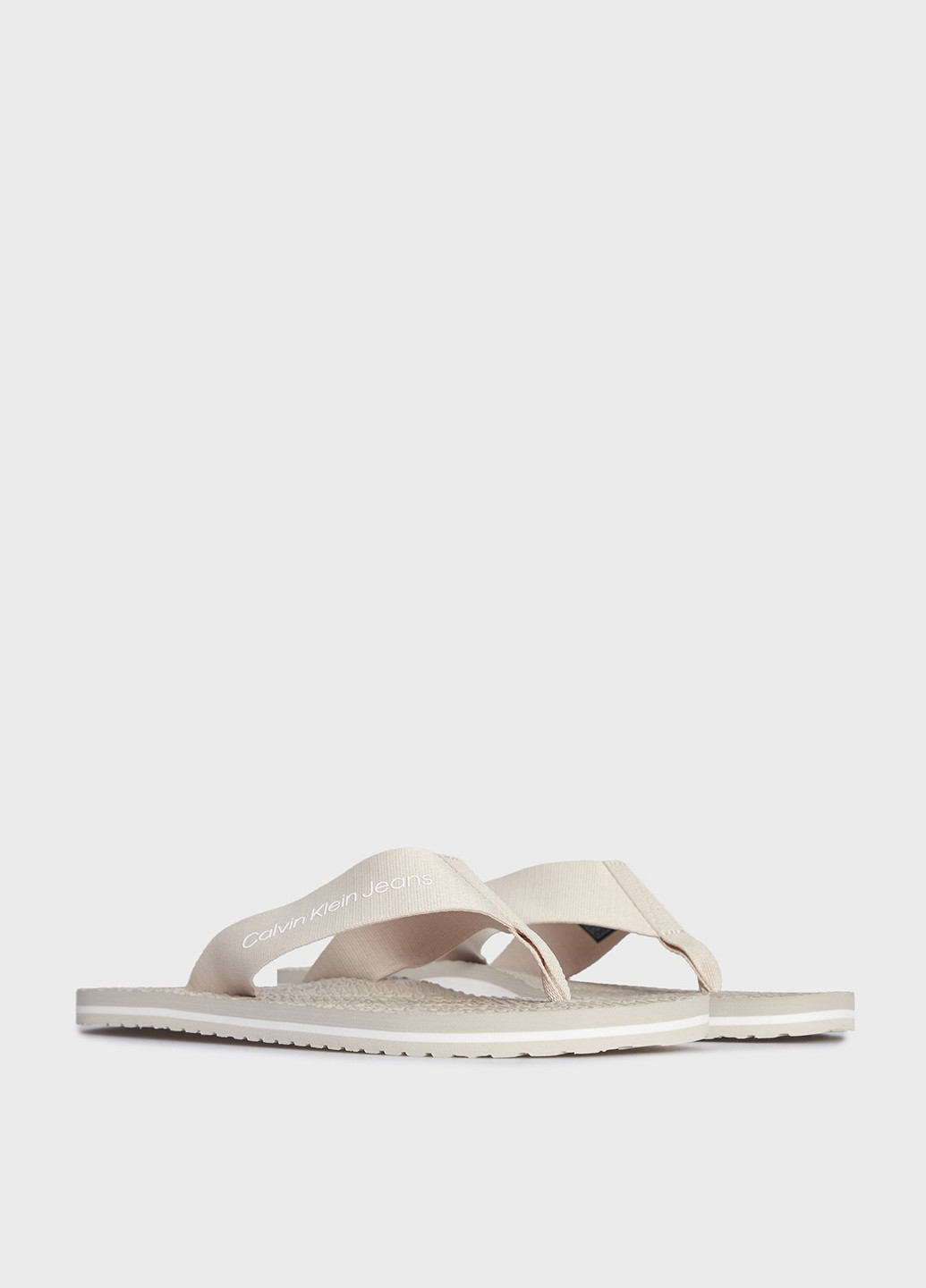 Светло-бежевые кэжуал, пляжные, домашние вьетнамки Calvin Klein Jeans