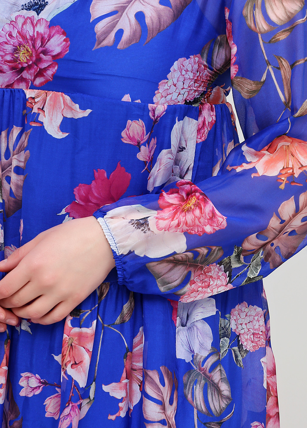 Синя кежуал плаття, сукня оверсайз Made in Italy з квітковим принтом