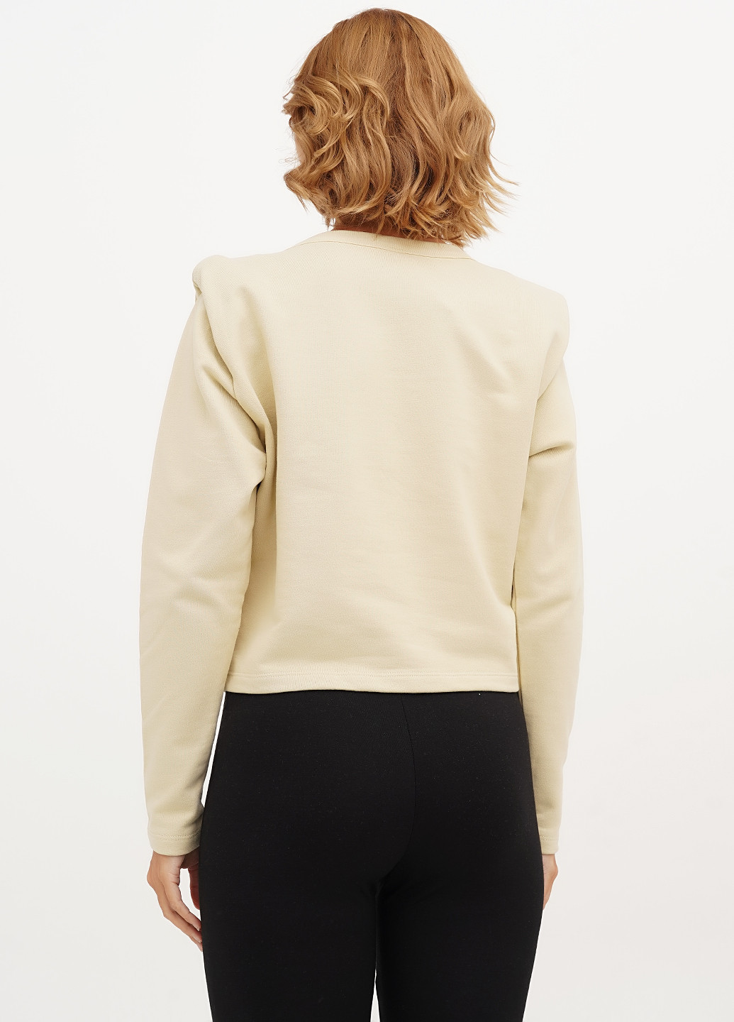 Светло-бежевый свитшот H&M однотонный без декора (366276418)