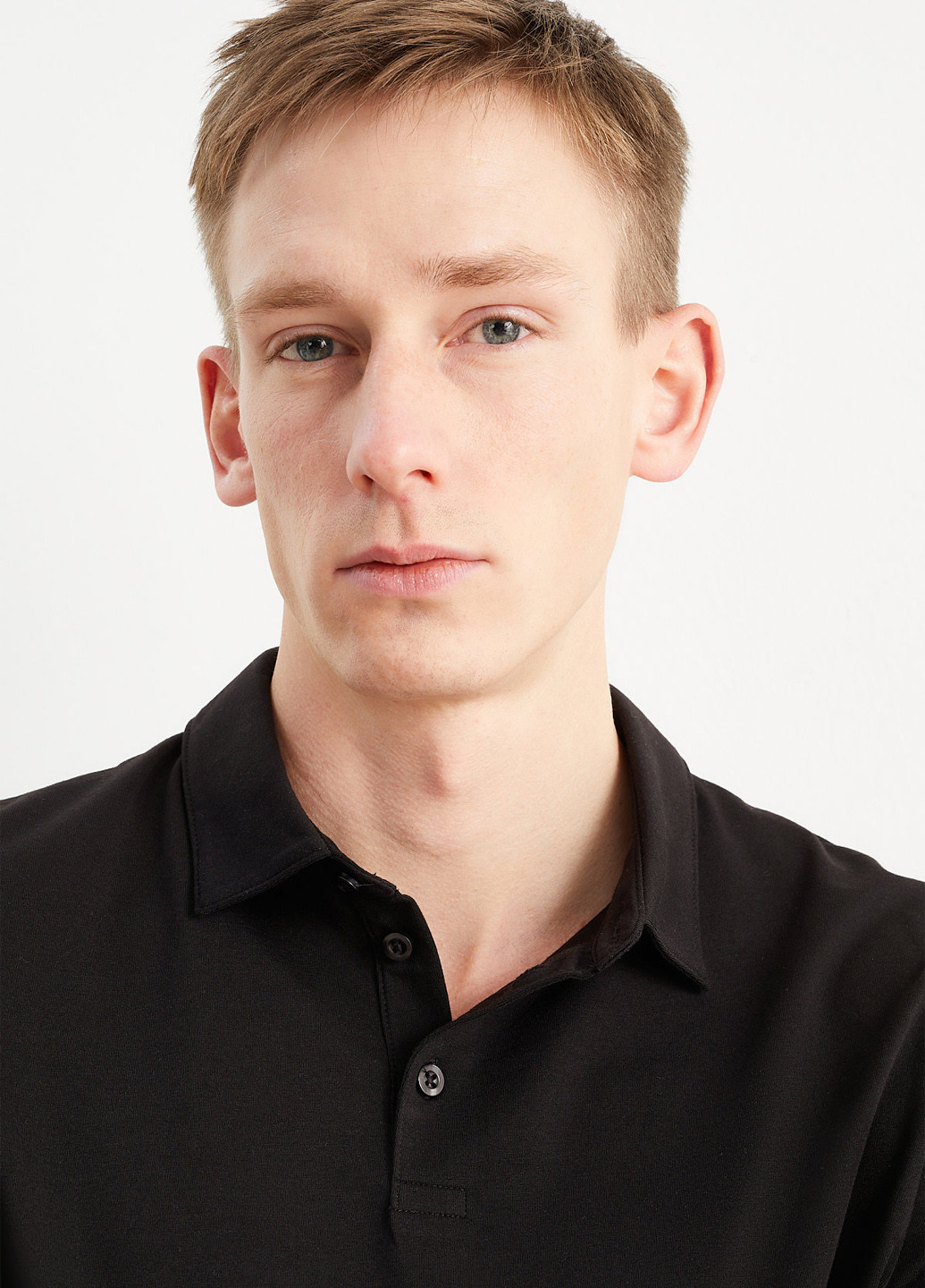 Черная футболка-поло для мужчин C&A однотонная