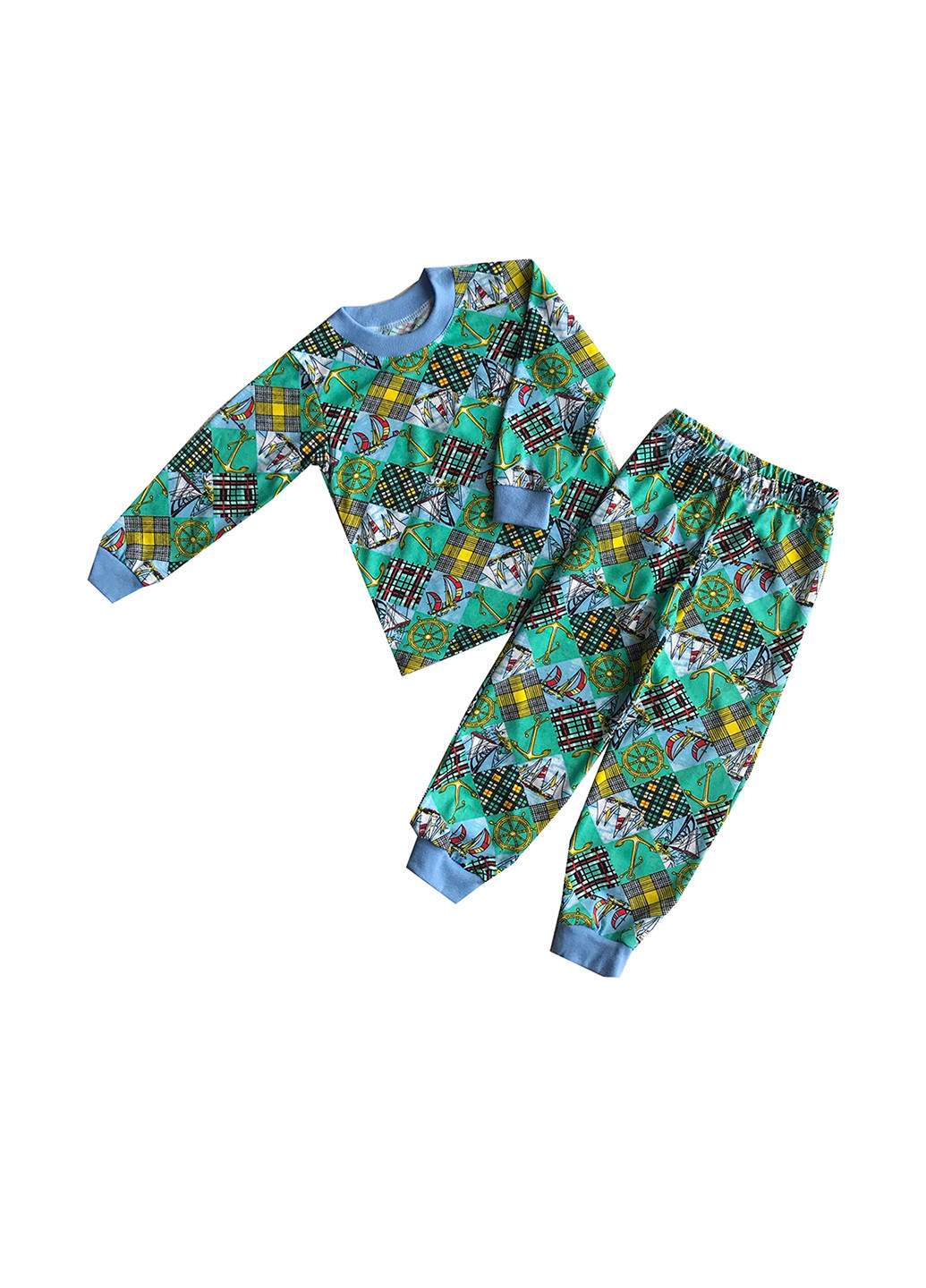 Светло-бирюзовая всесезон пижама (лонгслив, брюки) лонгслив + брюки AV Style