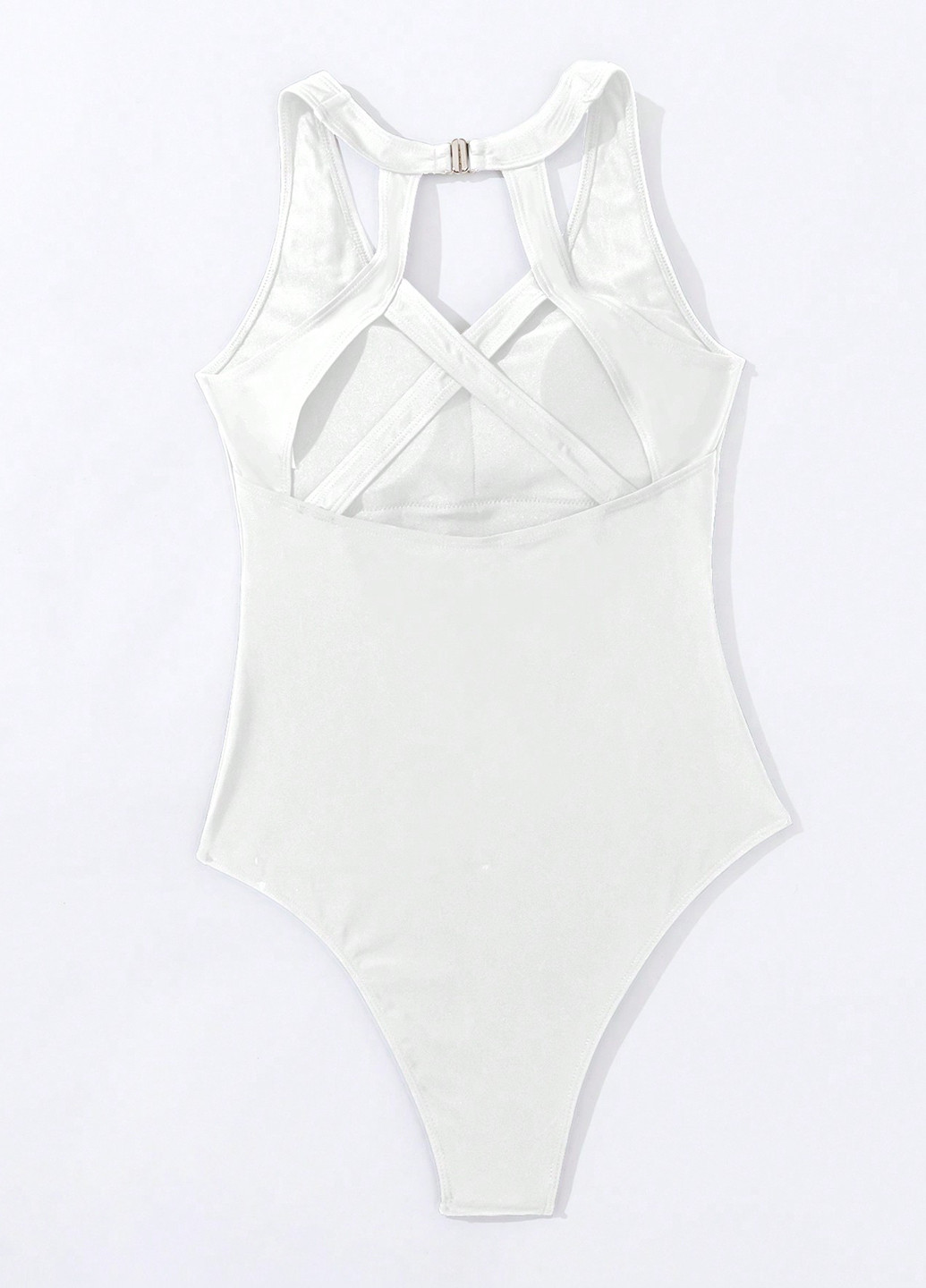 Белый летний купальник слитный SHEIN