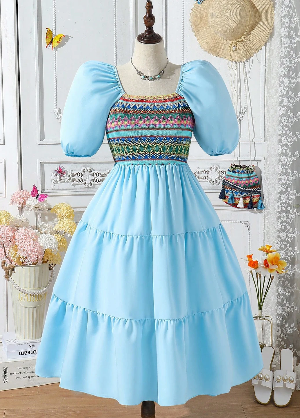 Блакитна сукня SHEIN (329545848)