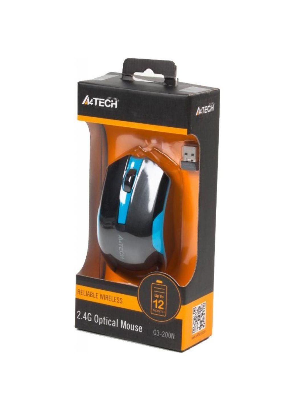 Мышка G3-200N Black+Blue A4Tech (252634209)