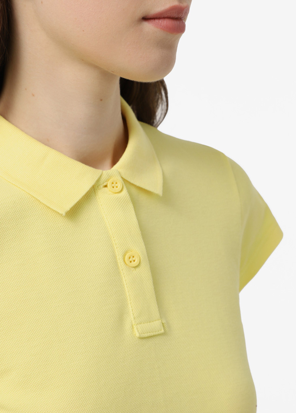 Желтая женская футболка-поло Promin однотонная
