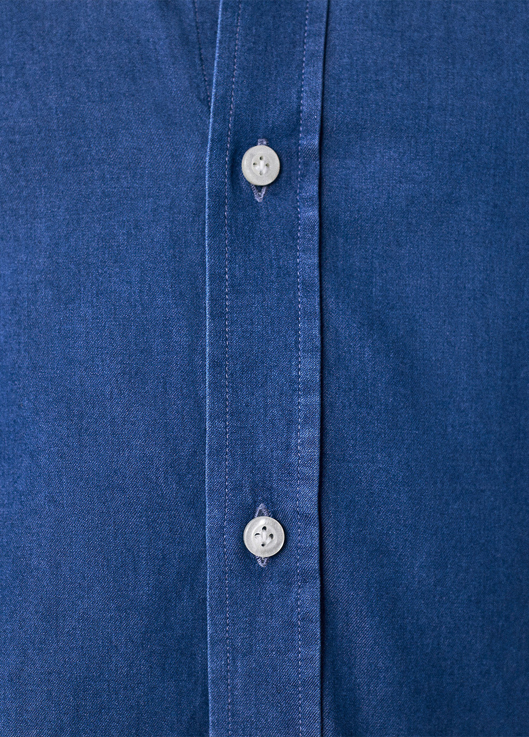 Синяя джинсовая рубашка однотонная Massimo Dutti